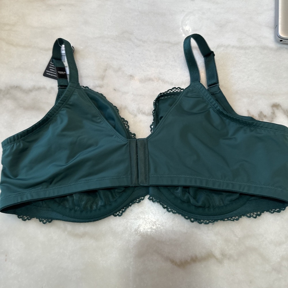 Torrid NWT Full Coverage Unlined Lace Bra Size 44DD Emerald Green - Picture 6 of 11